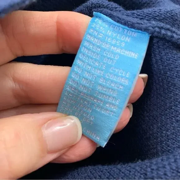 J. McLaughlin Raised Coral Print Navy 3/4 Sleeve Cropped Knit Cardigan - Picture 3 of 5